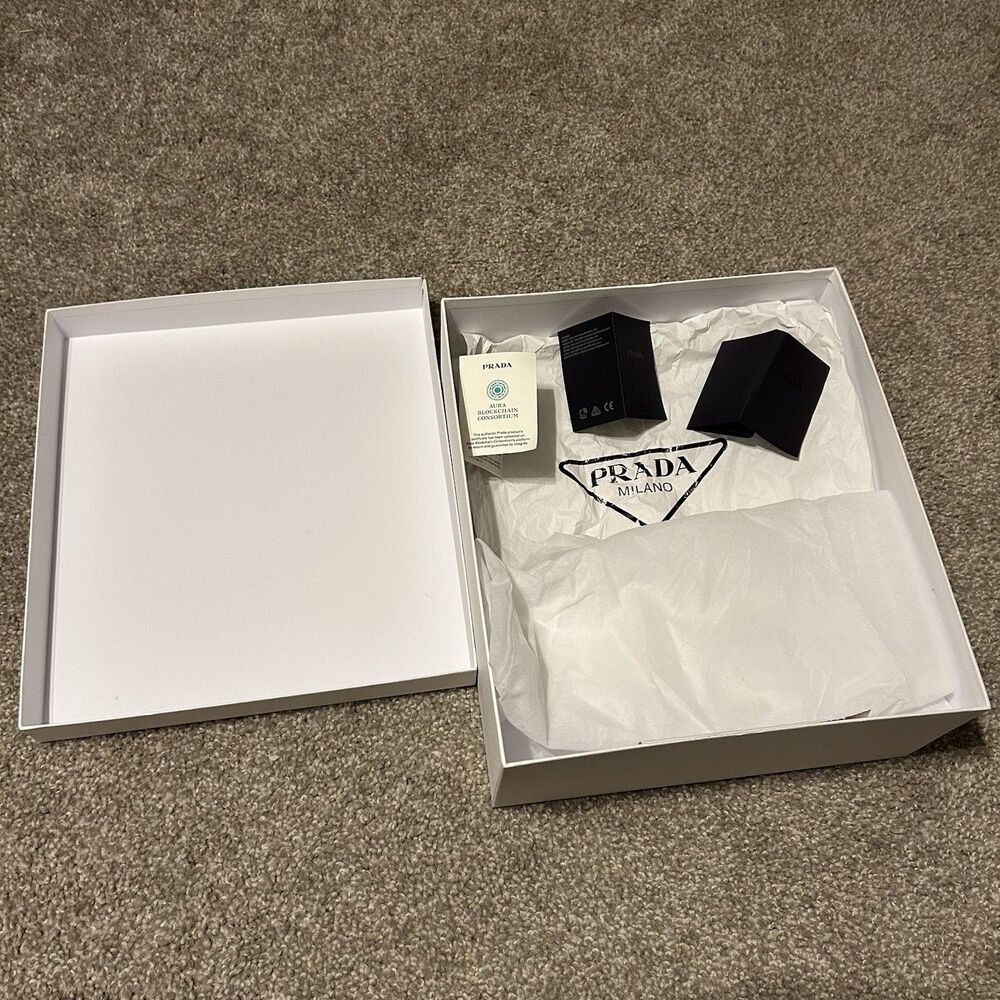 EMPTY REPLACEMENT BOX ONLY - Prada Milano White Box 13.5" x 12" x 5.5"